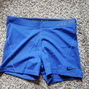 Blue compression shorts